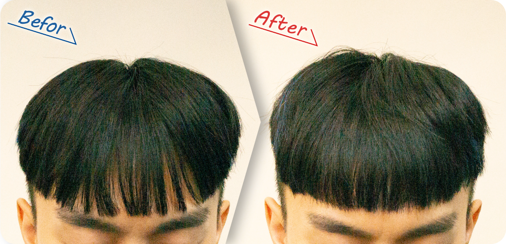ビフォーアフター前髪600本